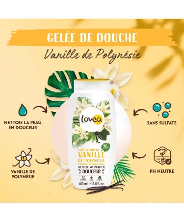  Lovea LOVEA - Shower Jelly - Polynesian Vanilla Extract - Fine & Creamy Lather - 96% Natural Origin - pH Neutral - Sulfate-Free - Made in France - 400 ml - Buy Online on GoSupps.com