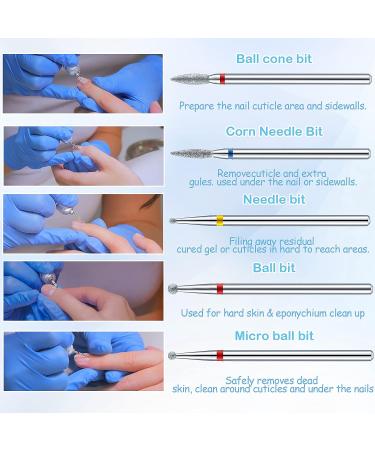 60 Pcs Diamond Nail Drill Bit Set - Electric Cuticle Cleaner & File for Acrylic, Gel Nails - 3/32 Ceramic Nail Drill - Manicure Pedicure Tool for Home Salon - Buy Online on GoSupps.com