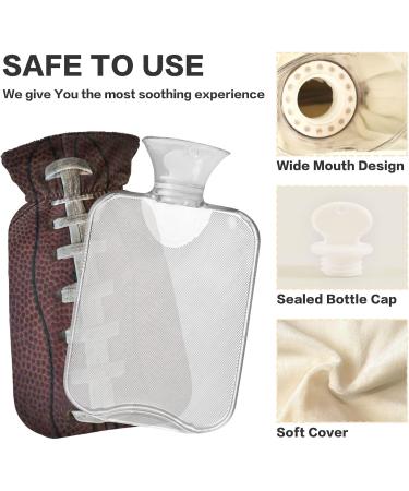 NAANLE American Football Laces Hot Water Bottle - 1L Transparent for Pain Relief & Warmth | Ideal for Bed Hands & Feet - Buy Online on GoSupps.com