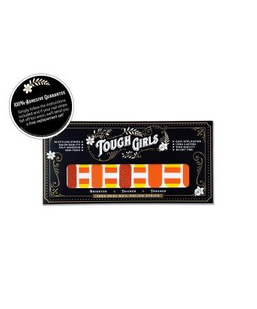 Tough Girls Nail Polish Strips - 20 Stylish Candy Corn and Spiders Designs - Includes Cuticle Stick, Nail File, and Wipes - Brighter, Thicker, Tougher - Buy Online on GoSupps.com