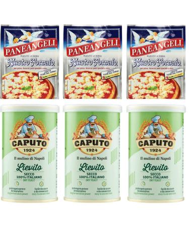Paneangeli Lievito Degli Angeli Yeast Discs + 3 Caputo Dry Yeast Yeasts 100% Italian 100g