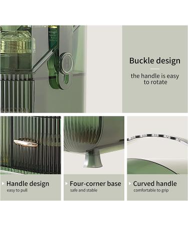 CANITORON Makeup Organizer | Large Capacity Dust & Waterproof Cosmetic Storage | Skincare & Makeup Brush Holder | Clear Green Display Case for Bathroom & Dresser - Buy Online on GoSupps.com