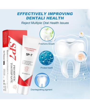 Sp-7 Probiotic Whitening Toothpaste Set with Toothbrush - Ultra Whitening & Fresh Breath - Ships Internationally - Buy Online on GoSupps.com