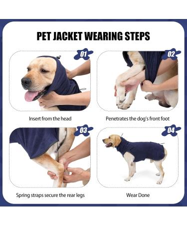 Buy Lianzimau Large Dog Fleece Sweater - Warm Winter Coat for Small & Medium Dogs - Cozy Dog Jacket (1 Pack) - Blue - Buy Online on GoSupps.com