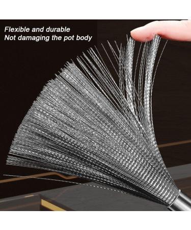Stainless Steel Wire Pot Brush Pot Scrubber Brush with Long Handle Dishwashing Brush Household Cleaning Tool for Kitchen - Buy Online on GoSupps.com