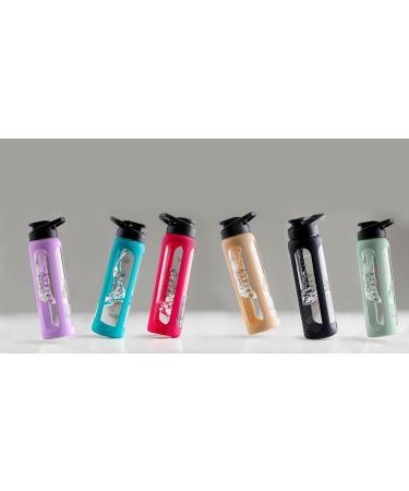 Asbirg Fitness Glass Protein Shaker Protein Shaker Drinking Bottle with Spiral Ball - Pastel Purple - 24 Oz - Buy Online on GoSupps.com