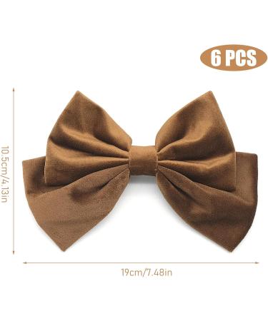 Large Velvet Hair Bow 6 Pieces Girls Hair Clips Velvet Bows Hair Clip Stylish Hair Bows Clips for Thick Hair Women Hair Styling Accessories - Buy Online on GoSupps.com