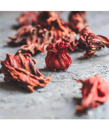 Dried Hibiscus Flowers 1000g - Edible Slightly Sour & Fruity Taste | Perfect for Tea Salads Desserts & More | Achterhof Quality - Buy Online on GoSupps.com