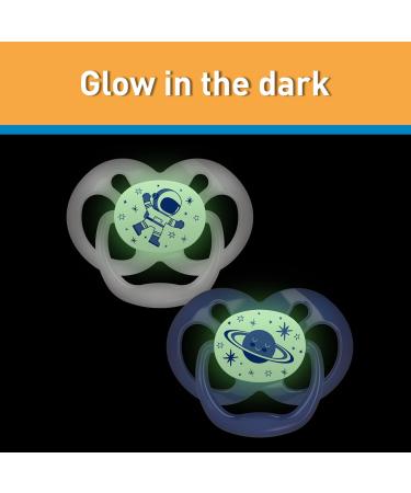 Dr. Brown's Glow in the Dark Pacifiers Level 2 (6-18 Months) - 2 Pack Blue | International Shipping Available - Buy Online on GoSupps.com