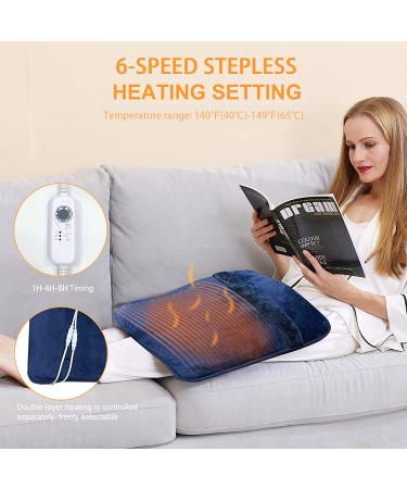 Double Sided Electric Foot Warmer | Non-Slip | 1-8H Timer | Fast Heating Pad | Overheat Protection | Machine Washable | Under Desk/Bed/Office/Home | Navy | 10 ft Core | 20x20 Inch - Buy Online on GoSupps.com