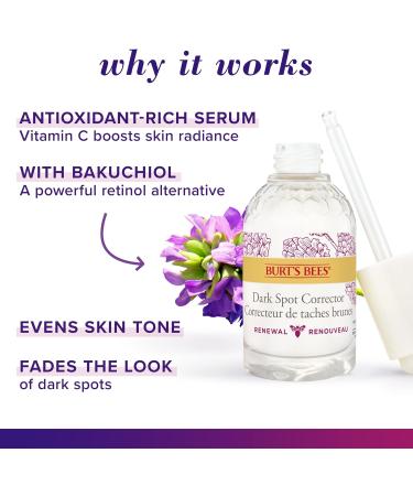 Burt's Bees Face Serum Renewal Dark Spot Corrector with Bakuchiol Natural Retinol Alternative 29.5 mL - Buy Online on GoSupps.com