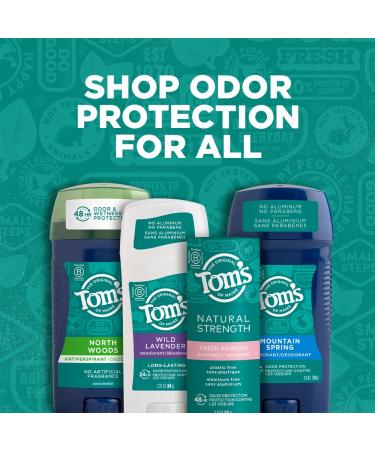 Tom's of Maine Men's Natural Deodorant 3-Pack, Mountain Spring, 2.8 oz, Aluminum-Free - Buy Online on GoSupps.com