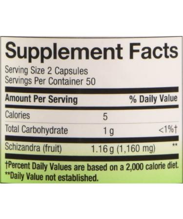 Nature's Way Schizandra Capsules - 100 Count, Fruit Extract for Natural Wellness - Buy Online on GoSupps.com