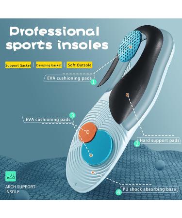 Arch Support Insoles for Flat Feet & Foot Pain Relief - Shock Absorb Orthotic Inserts for Men/Women | Plantar Fasciitis Support (Black L: Men 9-10/Women 10-11 - Buy Online on GoSupps.com