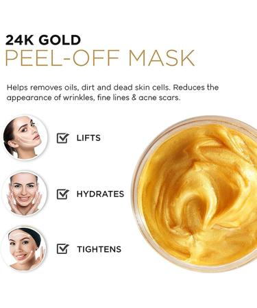 Peel-Off Masque Pour Or 24k 24k Gold Peel Off Mask Anti-Wrinkle Anti Aging Face Mask for All Skin Types Skin Firming & Rejuvenating for Radiant Face Masks Korean Cosmetics 120 ml - Buy Online on GoSupps.com