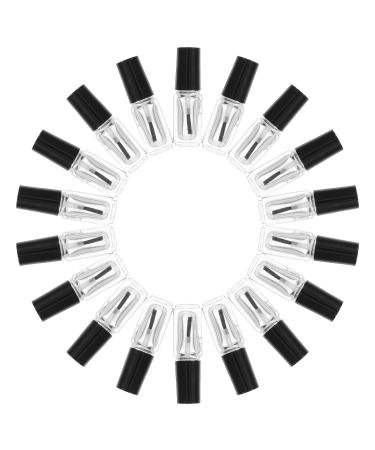 Lot de 20 Flacons Ongles en Verre Transparent 5 Ml Bouteilles Rectangulaires Vides avec Pinceau Int gr Pot de Vernis Ongles Rechargeable pour Nail Art et Gel