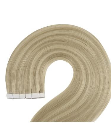 Youngsee Tape In Extensions - Real Hair Blond & Gold Highlights | Invisible Skin Weft | 35cm | 50g | #16/25 & #P16/22 - Buy Online on GoSupps.com