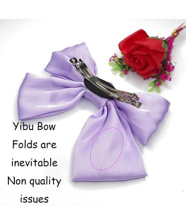 Bow Hair Clip Set for Women - 2pcs Big Bowknot Hairpins with Ribbon | French Hair Barrettes in Solid Black White | Soft Satin Silky Hair Accessories for Girls - Buy Online on GoSupps.com