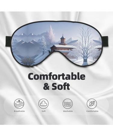 Winter Landscape Eye Mask - Soft Adjustable Sleep Mask for Men & Women | Comfortable Nighttime Relaxation - Buy Online on GoSupps.com