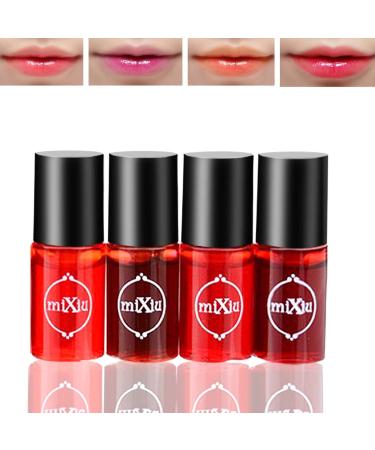 4Pcs Lip Tint Stain Set Lip Liquid Lipstick Water Lip Tint Lip Gloss Lip and Cheek Tint Multipurpose Liquid Blush  Moisturizing Lip Stain Long Lasting Waterproof Lipstick Lip Makeup for Women