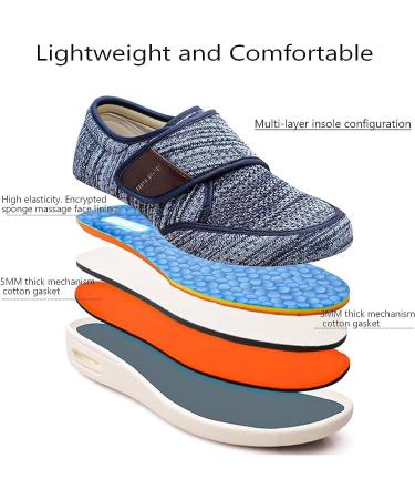 Orthopedic Diabetic Shoes for Men - Extra Wide Width Adjustable Walking Sneakers for Elderly - Orthofeet with Air Cushion Support - Buy Online on GoSupps.com