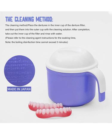 Denture Cup with Strainer and Lid - Large False Teeth Bath Cup for Soaking/Storing - 10.6 Oz Capacity - 1 Count - Buy Online on GoSupps.com