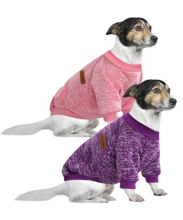 Huisalisiji 5xl dog sweater large dogs sweatshirt hood for large dogs warm and light to wear with a soft texture elasticity (pink+purple) 2PCs pink+purple 5xl