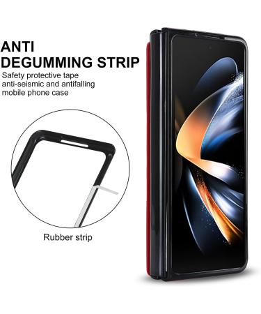 Ximand Red Pocket Case for Samsung Galaxy Z Fold 3 - Premium Leather Magnetic Closure Credit Card Compartment Stand Robust Protection - Buy Online on GoSupps.com