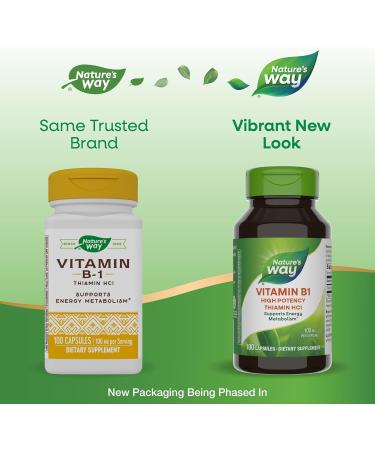 Nature's Way Vitamin B-1 100mg Thiamin HCl 100 Capsules - Buy Online on GoSupps.com