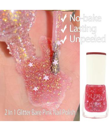 Glitter Nail Polish Nail Varnish - Glitter Pink Nail Polish for Festival - Quick Drying & Long Lasting Holographic Nail Polish - Oil-Based Formula & No Need Baking Pearl Nail Polish for Women(07 PINK) - Buy Online on GoSupps.com