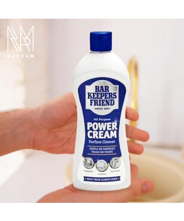 Household Surface Cleaner with Original Bar Keepers Friend Power Cream 3x350ml and a 1x Cleaning Sponge | Barkeeper's Friend Cream Stain Remover for Tea stains Sinks Worktop Enamel Bath - Buy Online on GoSupps.com