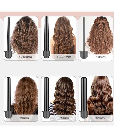 5 in 1 Curling Wand Set | Interchangeable Ceramic Barrel Curling Iron | Dual Voltage Hair Curler with LED Display - Buy Online on GoSupps.com