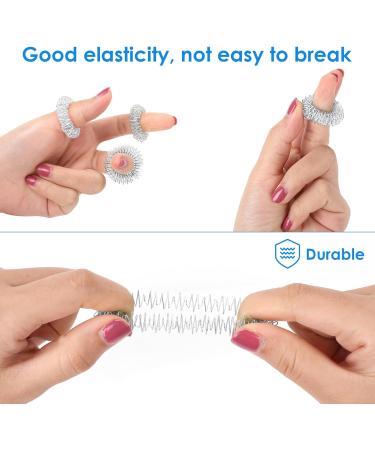 Set of 12 Silver Acupressure Rings - Anti-Stress Massage Rings for Fingers & Wrist - Enhance Blood Circulation & Reduce Stress - Buy Online on GoSupps.com