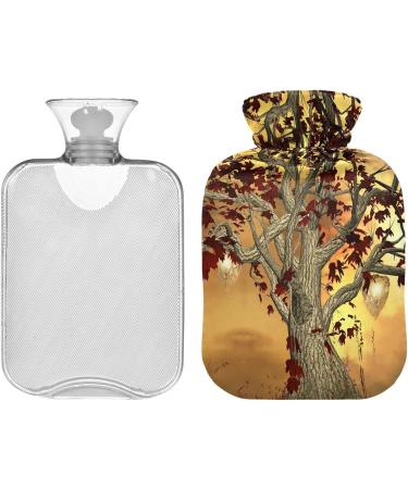 Naanle Hot Water Bottle with Lid - Tree in Golden Landscape | 1L Heat Bottle for Back Pain Relief & Warmth | Ideal Hand & Foot Warmer & Cold Therapy - Buy Online on GoSupps.com