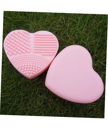 Cabilock Makeup Brush Cleaning Tool Brush Washing Mat Makeup Brush Cleaner Mat Brush Cleaning Pad Scrub Artifact Love 8X8.5cm Pink - Buy Online on GoSupps.com