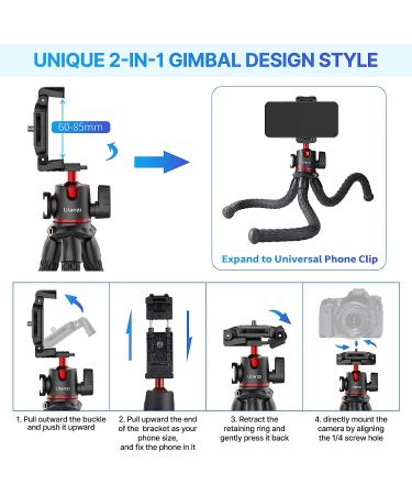 ULANZI MT-33 Flexible Mini Tripod with 1/4 Screw for Magic Arm, Octopus Tripod - Compatible with iPhone 12, Samsung, Canon, Nikon, Sony Cameras - Buy Online on GoSupps.com