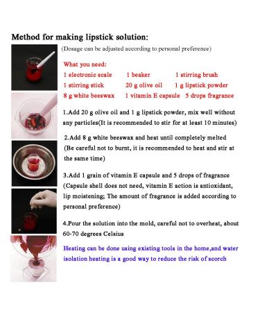 AKOAK 9 Pcs Lipstick Making Mould Set - DIY Creative Shapes for 12.1mm Lipstick Tubes - Buy Online on GoSupps.com