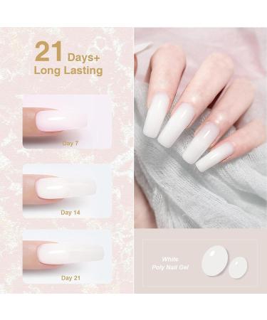 White Poly Nail Gel 60G - Builder Nail Gel for Summer Trendy Nail Extension - Easy DIY at Home for Beginners & Pros | Nail Beauty - Buy Online on GoSupps.com