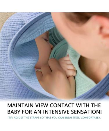 Nursing Cover - Soft Muslin Cotton for Breastfeeding & Multi-Use - Baby Blue - Buy Online on GoSupps.com