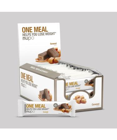 NUPO One Meal Bar Caramel I Tasty meal replacement bars for a balanced diet plan I Helps you lose weight I High in protein I Low in sugars I 24 vitamins and minerals I 24 x 60g