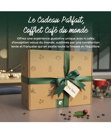 Caf Bonnac Coffret D couverte Caf s du Monde Caf en Grain 4x250g 100% Arabica thiopie R publique Dominicaine Inde & Nouvelle-Guin e Torr faction Artisanale Fran aise Id e Cadeau - Buy Online on GoSupps.com