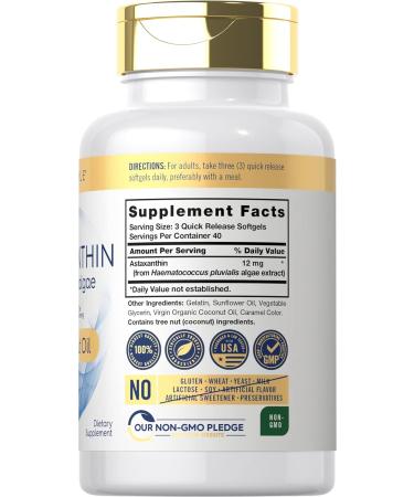 Buy Carlyle Astaxanthin 12mg Softgels - 120 Count | Non-GMO Gluten Free Microalgae Supplement with Coconut Oil | International Shipping Available - Buy Online on GoSupps.com