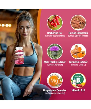 Aurear Berberine Gummies 2000mg High Potency Berberine HCI Suitable for Men Women and Children of All Ages it Supports Immune and Gut Health.Raspberry FlavorSupport - 120 Count - Buy Online on GoSupps.com
