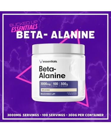 Bucked Up Beta Alanine 300mg Powder - Non-GMO Gluten-Free Unflavored - 100 Servings - International Shipping Available - Buy Online on GoSupps.com