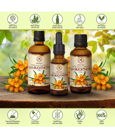 Pure Sea Buckthorn Oil 30ml - Cold-Pressed Sanddorn Oil for Skin & Body Care - Natural Carrier Oil - Hippophae Rhamnoides - Buy Online on GoSupps.com