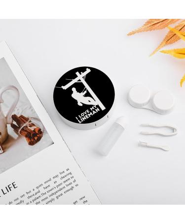 I Love My Lineman Contact Lens Case - Cute Travel Kit with Mirror for Daily Use | Portable Round Storage Box - Buy Online on GoSupps.com