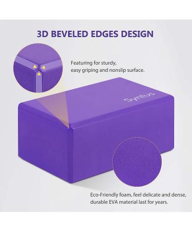 Syntus Yoga Block and Strap Set - 2 EVA Foam Non-Slip Blocks + 8FT D-Ring Strap for Yoga, Fitness, Pilates - Purple - Buy Online on GoSupps.com
