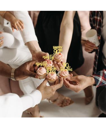 SYKYCTCY 24 Pack Vintage 1933 Cupcake Toppers Glitter Ninety 90 Fabulous Number 1933 Cupcake Picks Happy 90th Birthday Wedding Anniversary Party Cake Decorations Supplies Gold 90th Gold - Buy Online on GoSupps.com