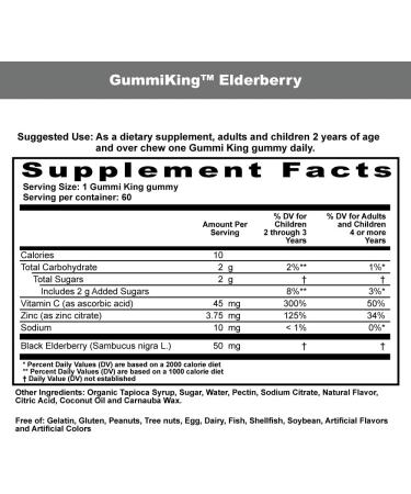 Buy GummiKing Elderberry for Kids - Immunity Wellness Raspberry Gummies | 60 Count - Buy Online on GoSupps.com