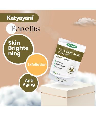 Katyayani Glycolic Acid Powder (3.6oz/100gm) - Cosmetic Grade for DIY Peels & Masks | Enhance Creams & Moisturizers - Buy Online on GoSupps.com